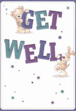 Brimming with cheerful spirit, this get well card features an adorable teddy bear and lively puppy, their playful forms bursting with warmth and gentle optimism-a familiar sight for those who cherish the character of Chalk Farm. Each holds and balances the bold, vivid letters of 'Get Well,' the indigo and teal hues gleaming against a soft, inviting background, capturing the eye much like a richly coloured bouquet on the windowsill of a Chalk Farm flat. Scattered stars, rendered in serene blues and purples, twinkle across the card, infusing it with hope and whimsy. The careful illustration of fur and rounded shapes brings tactile comfort, as if these friendly companions could leap from the page to share in an embrace. This card is more than just a greeting; it's a gentle promise-perfect for sending heartfelt comfort and brightening days in recovery, reminiscent of the thoughtful touch behind each delivery from Chalk Farm Flowers.